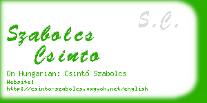 szabolcs csinto business card
